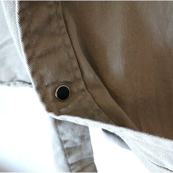 Carhartt Thick Canvas Snap Button Up Work Shirt Tan XL Tall - Picture 6 of 6